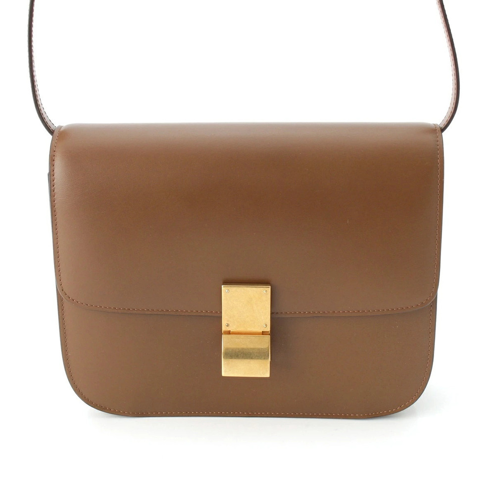 Celine Classic Box Flap Bag Camel Box Calfskin silhouette Brown